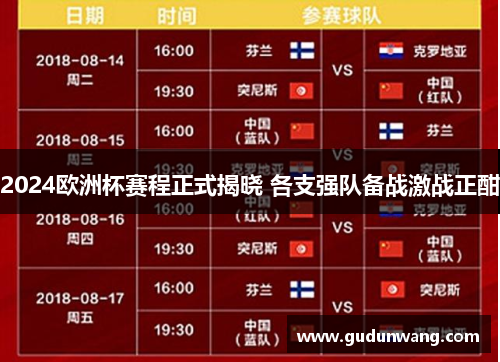 2024欧洲杯赛程正式揭晓 各支强队备战激战正酣
